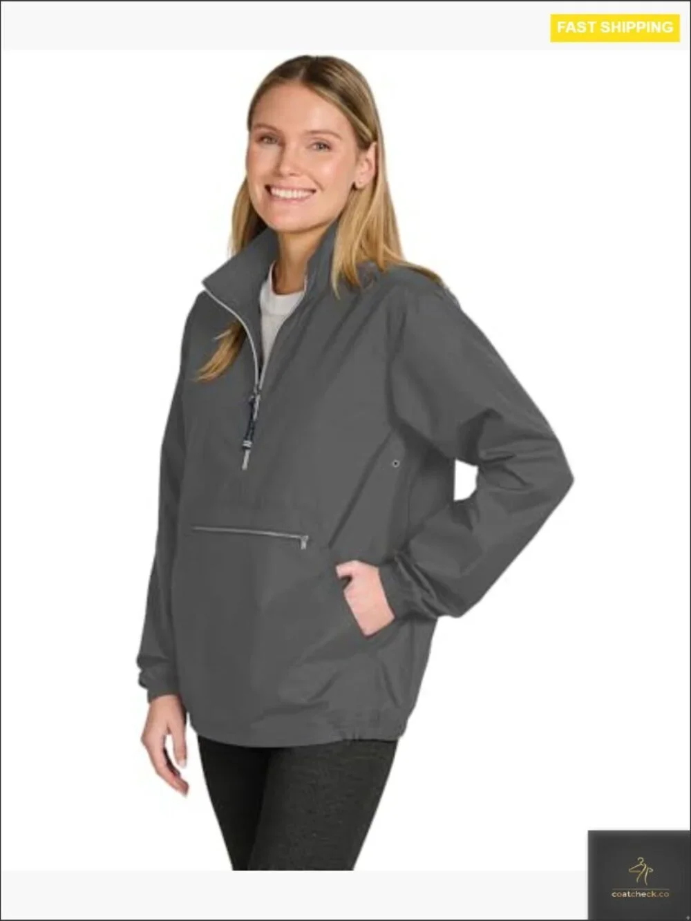 Half Zip Pullover Jacket Lightweight Water Resistant Unisex Relaxed Fit